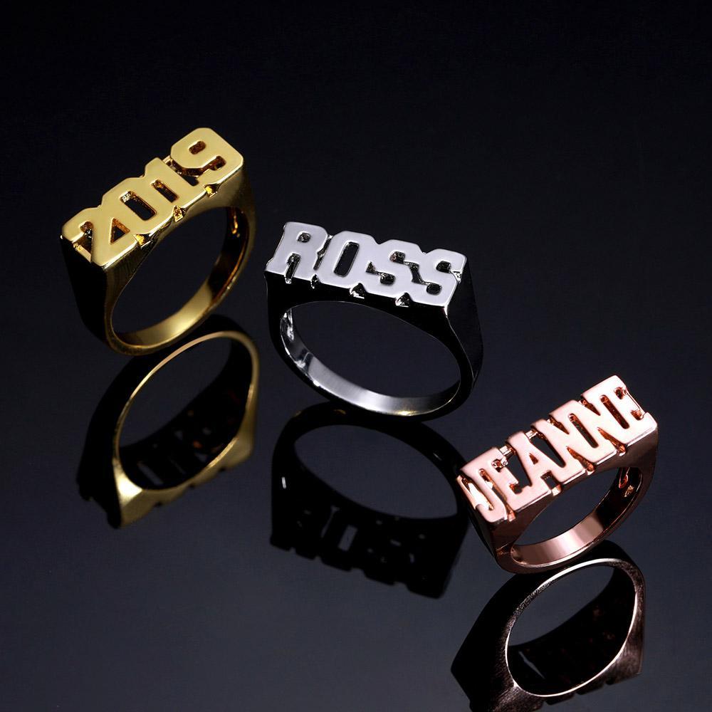 Personalized Block Name Ring