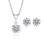 Classic Brilliant Round Moissanite Stud Earrings Pendant Necklace Jewelry Sets