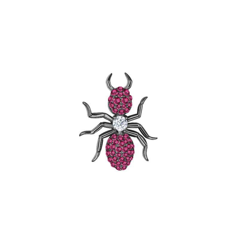 Single Earring Spider Colorful Stone Created Diamond Stud Earring
