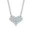 925 Sterling Silver 2.0mm Round Cut Moissanite Diamond Heart Necklace