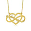 18K Gold Heart & Infinity Love Necklace With Customized Two Name