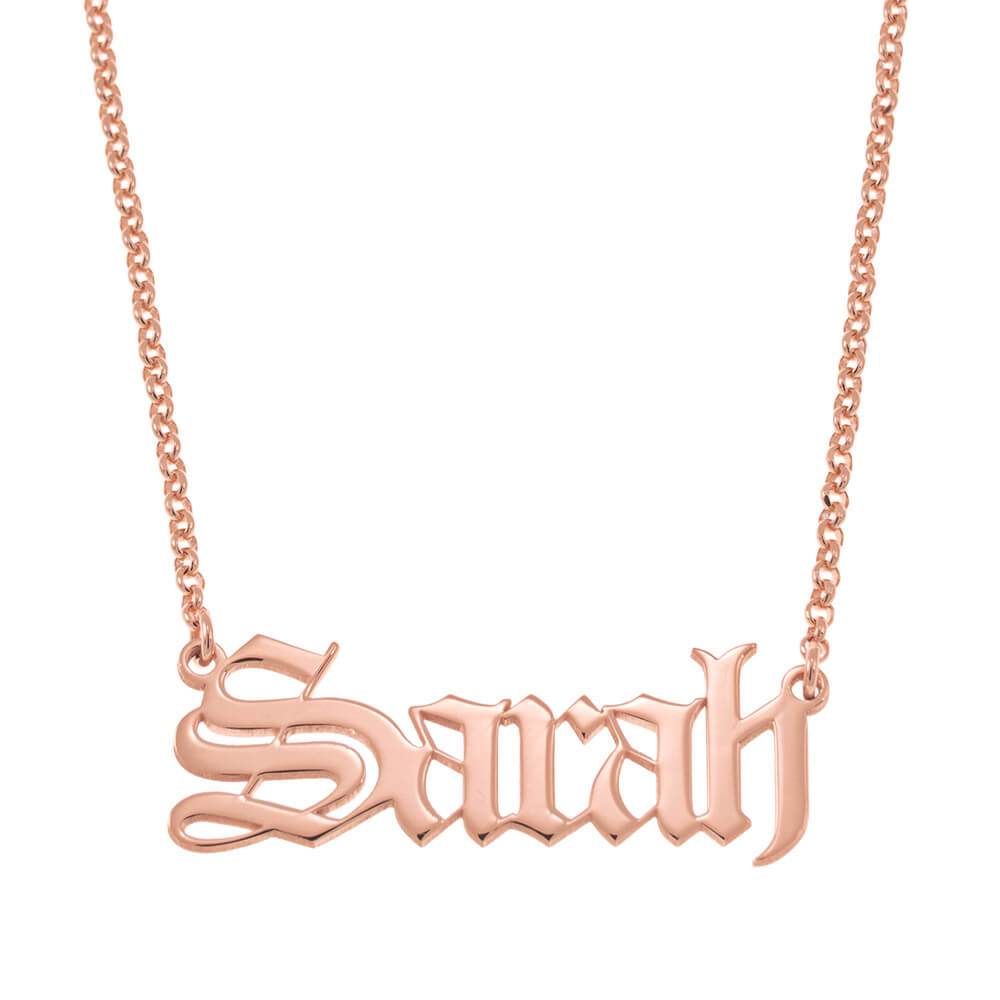 Old English Style Name Necklace