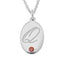 Oval Necklace With Birthstone