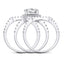 Classic Cushion Created White Diamond Bridal Rings