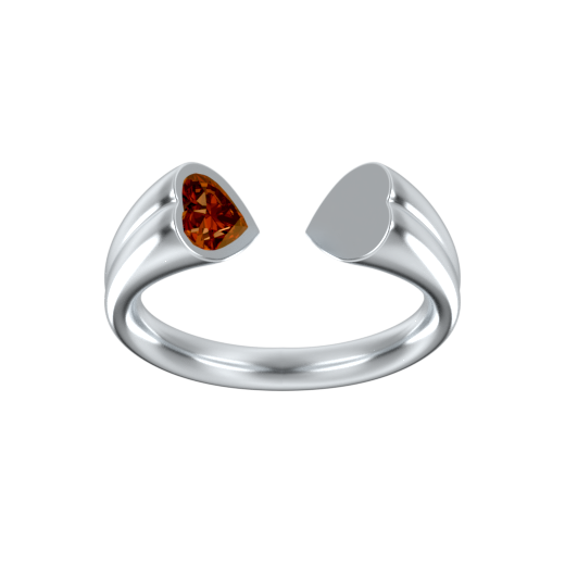 Heart To Heart Ring With Birthstone