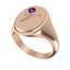 Oval Signet Initial Ring With Birthstone