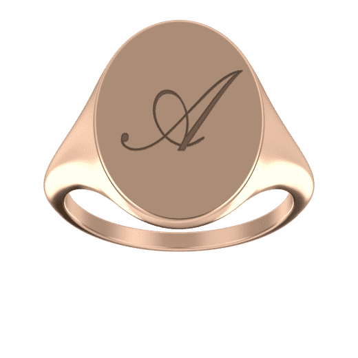 Oval Signet Initial Ring