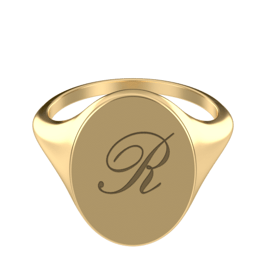 Oval Signet Initial Ring
