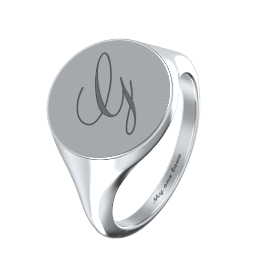 Round Signet Ring With Initial