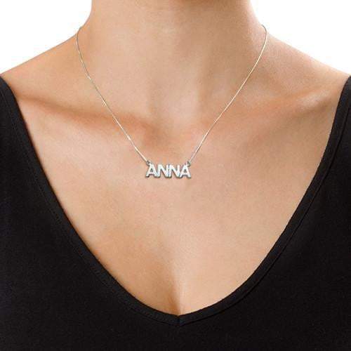 All Capitals 925 Sterling Silver Name Personalized Customized Necklace for Women