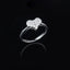 925 Sterling Silver 3.5mm Round Cut Moissanite Diamond Heart Shaped Ring