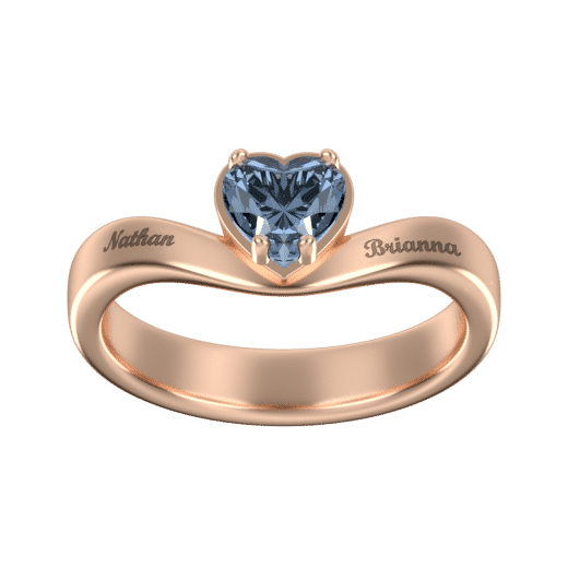 Big Heart Ring With Birthstone