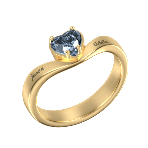 Big Heart Ring With Birthstone