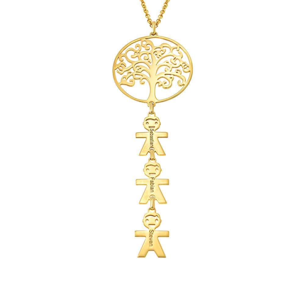 Vertical Tree Of Life Necklace With Kids