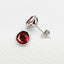 Red Genuine Round Cut Garnet Stud Earrings