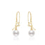 18K King's Sceptor Natural Freshwater White Pearl Hook Earrings