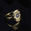 S925 Sterling Silver Yellow Gold Plated Evil Eye Ring