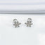 Flower Sterling Silver Created Diamond Stud Earrings