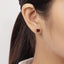 Red Asscher Cut Gmestone Garnet Stud Earrings