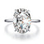 Hidden Halo Oval Created White Diamond Solitaire Ring