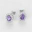 Vintage Purple Oval Created Diamond Stud Earring