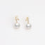 18K Natural Freshwater White Pearl Earrings With Diamond
