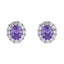 Vintage Purple Oval Created Diamond Stud Earring