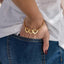 Women Bangle Bracelet with 3 Heart Pendant Engraved 3 Names Love Bracelet