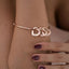 Women Bangle Bracelet with 3 Heart Pendant Engraved 3 Names Love Bracelet